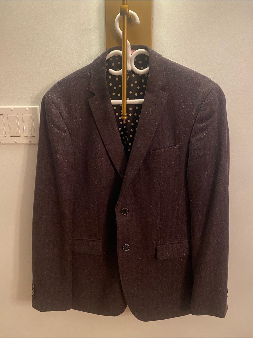Men's Dark Charcoal Two-Button Notch Lapel Blazer